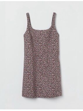 H&M Corduroy Floral Print Strap Mini Dress - Pi